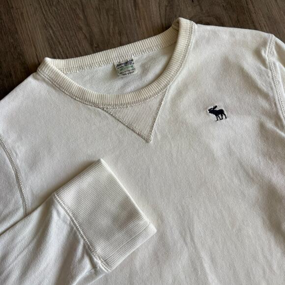 Abercrombie & Fitch Other - Vintage Abercrombie & Fitch T-Shirt Men's Size M Cream Long Sleeve Y2K Moose